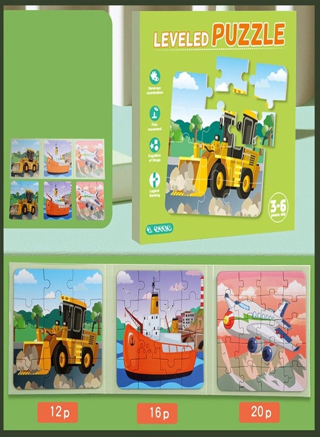 SID MAGIC Magnetic Puzzle Book for Kids Portable Educational Travel Toy Foldable 3 Panel Puzzles for Toddlers & Children (Vehicle) - Image 4